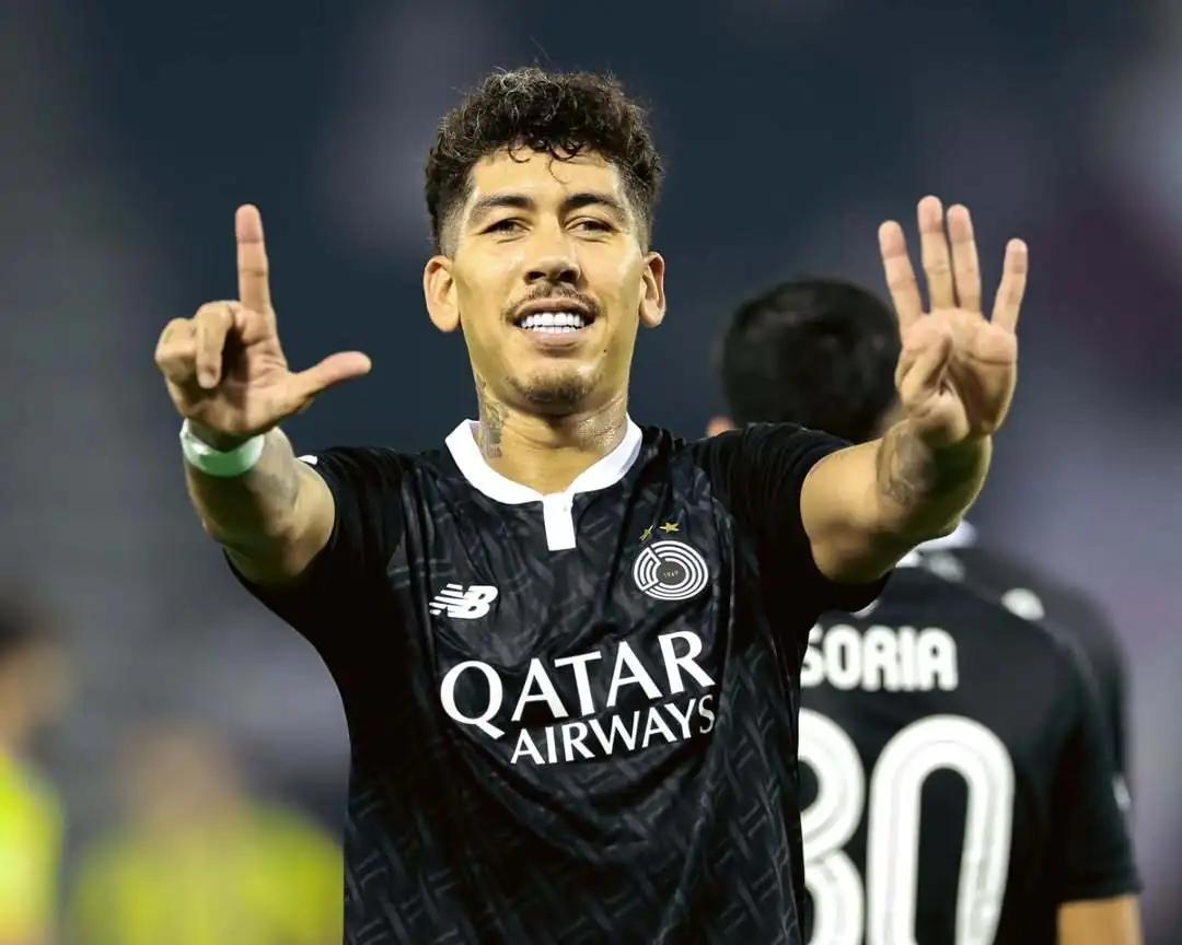 Roberto Firmino marca primeiro gol pelo Al Sadd na vitória sobre o Al Gharafa