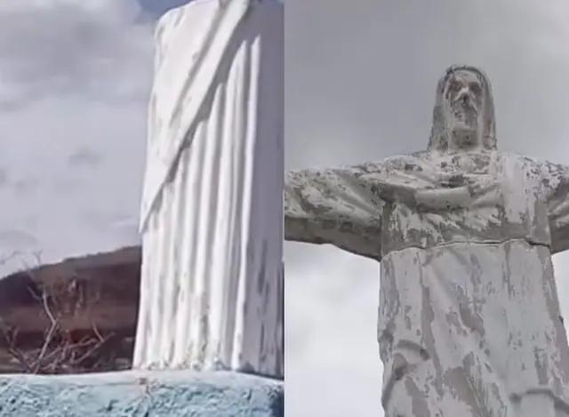 Vândalos destroem estátua de Jesus Cristo em Barra de Santana