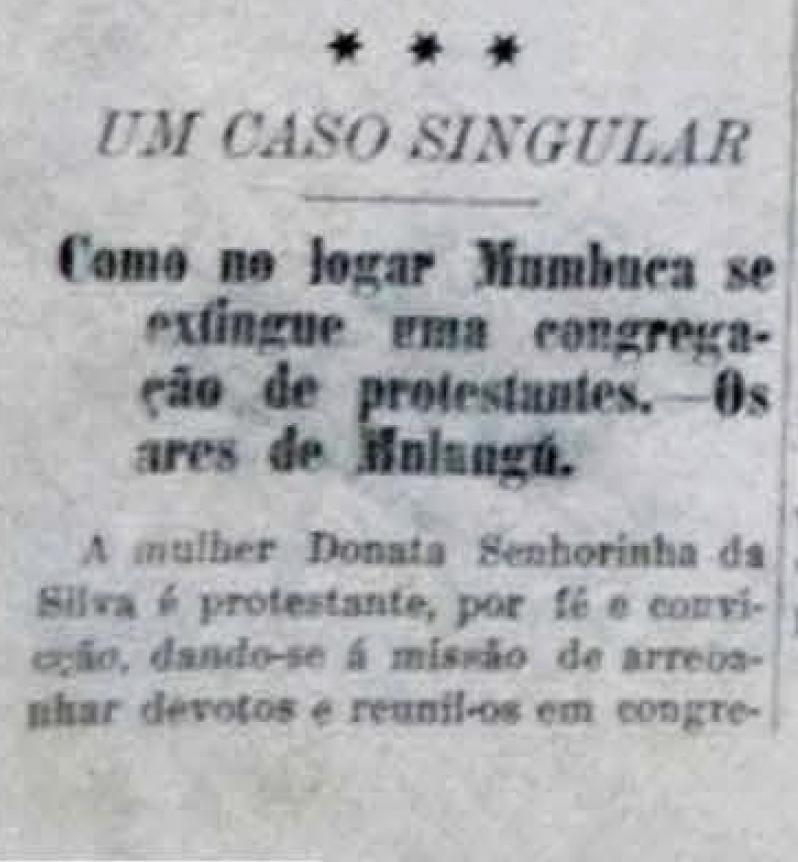 Notícias do Passado: Violência contra protestantes em Mulungu