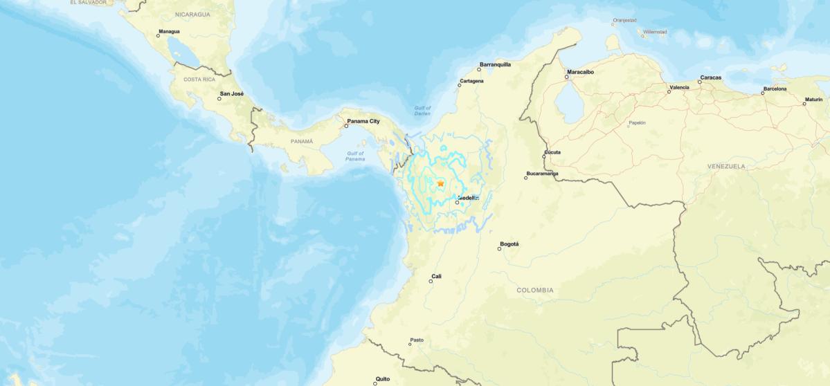 Terremoto de magnitude 5,7 atinge região norte da Colômbia