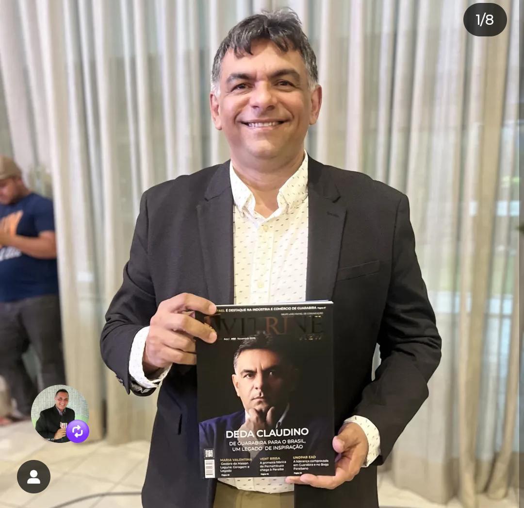 A Vitrine View: Deda Claudino comemora capa da segunda edição e prêmio Melhores do Ano